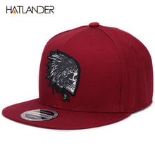 Load image into Gallery viewer, Embroidery Skull baseball caps hats hip hop snapbacks